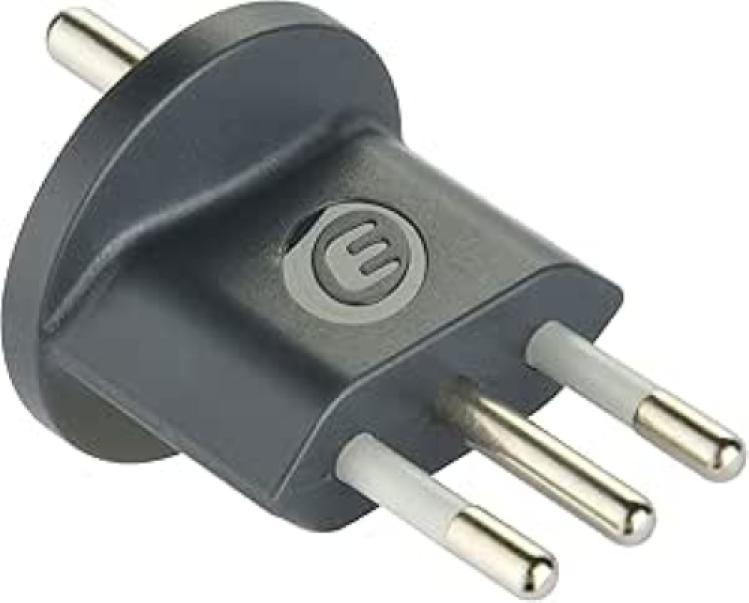 Adattatore fisso Schuko a spina italiana 10A nero Electraline con vista dettagliata della struttura