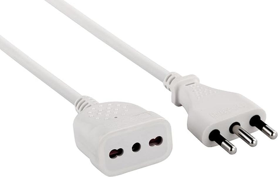 prolunga elettrica 5 metri bianca con spina e presa bivalente elettroclimashop electraline