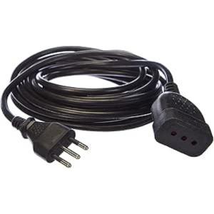 Prolunga elettrica lineare 5 m spina e presa piccola 10a cavo 3g0,75 nera  46102