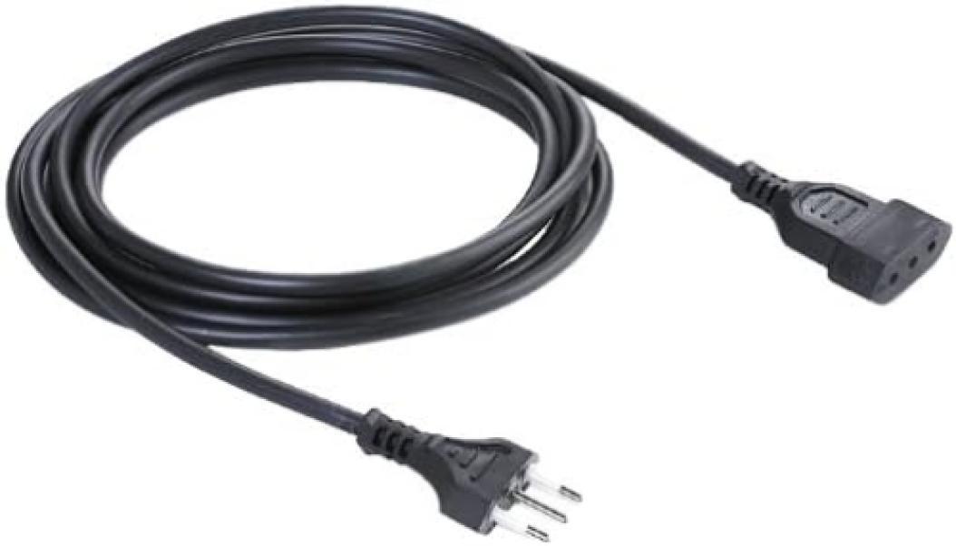 cavo prolunga elettrica h05vv-f nero da 5 metri vista frontale