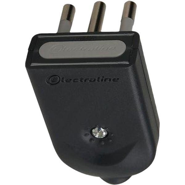 Spina orientabile nera 16A 2P T Electraline vista frontale per prese italiane