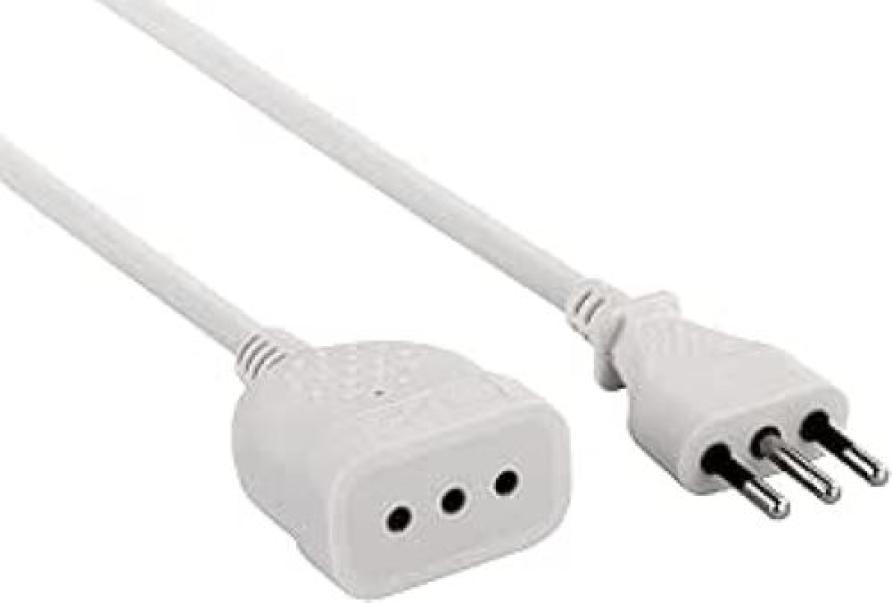 prolunga elettrica tripolare 10a bianca da 5 metri con spina e presa electraline