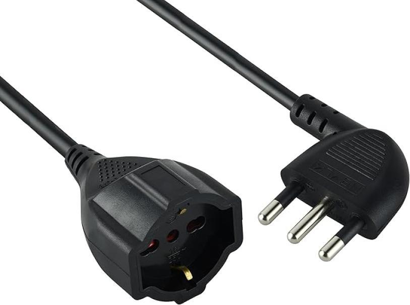 prolunga elettrica lineare nera electraline 5 metri con spina salvaspazio