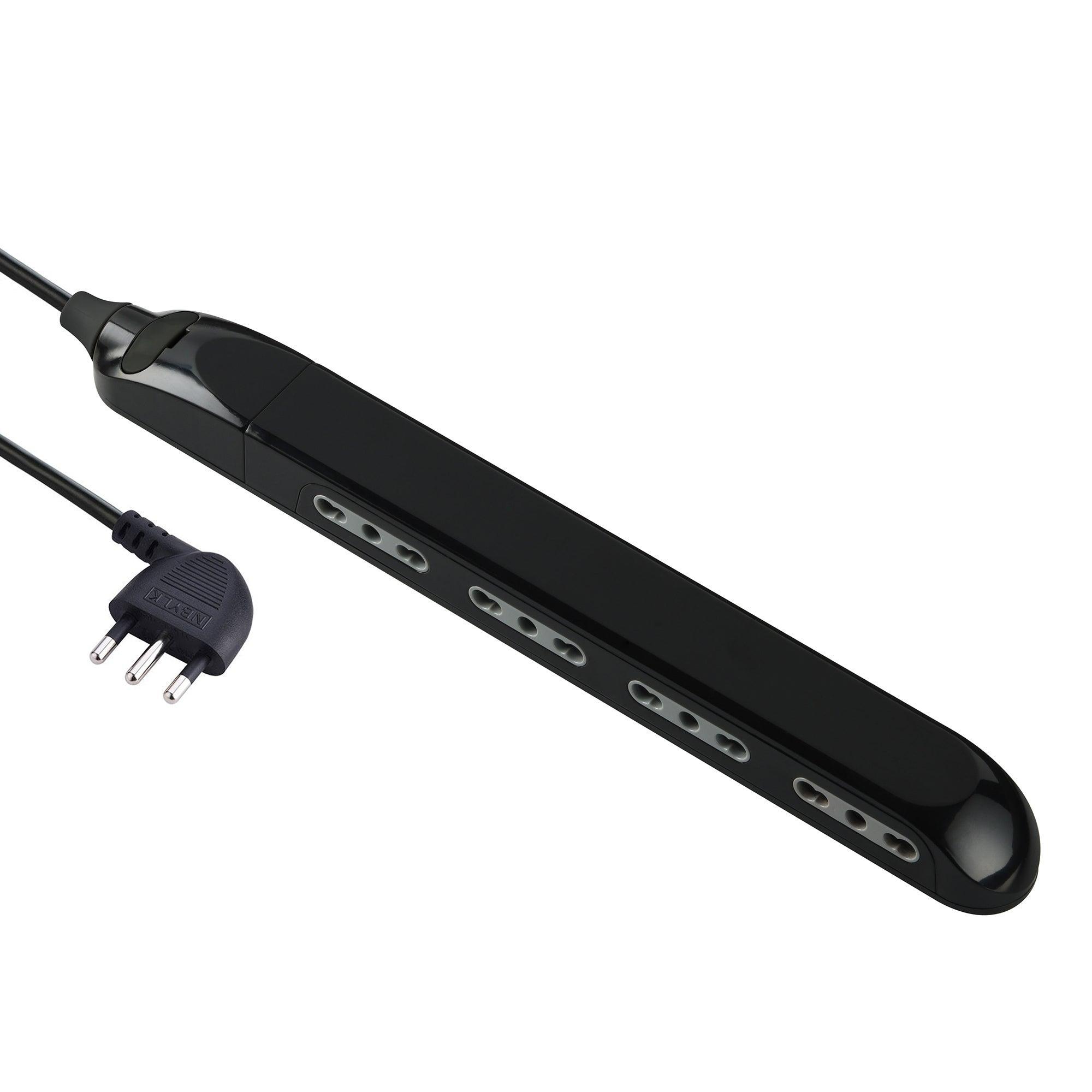 multipresa super slim salvaspazio 4 prese nera electraline 23 mm
