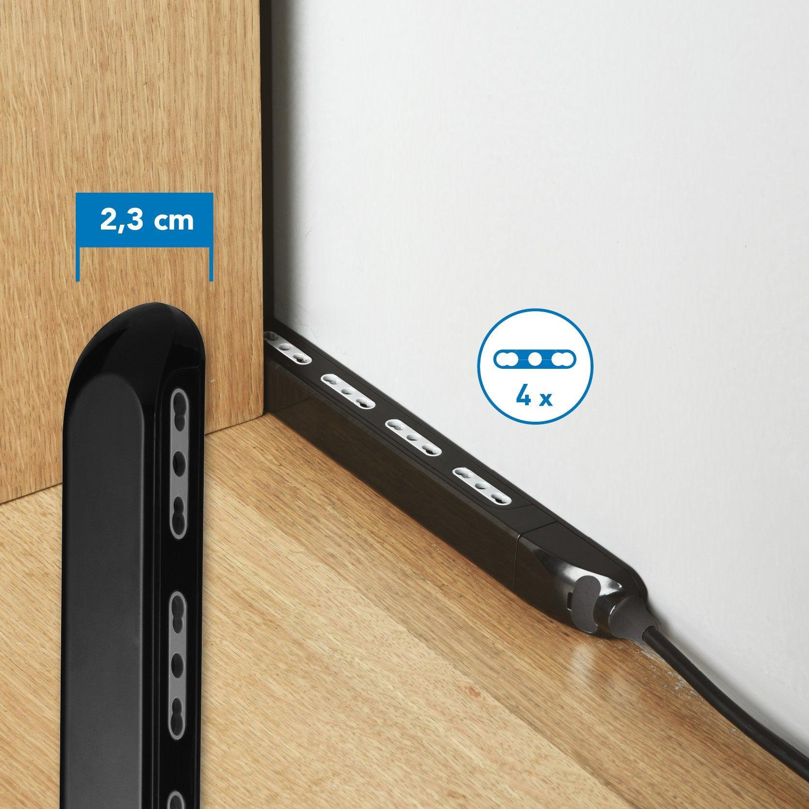 multipresa super slim salvaspazio 4 prese nera electraline 23 mm