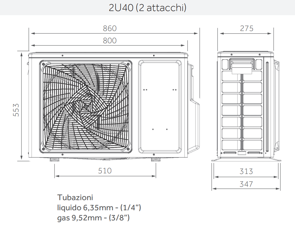 disegno tecnico dimensioni unitu00e0 esterna climatizzatore dual split haier pearl