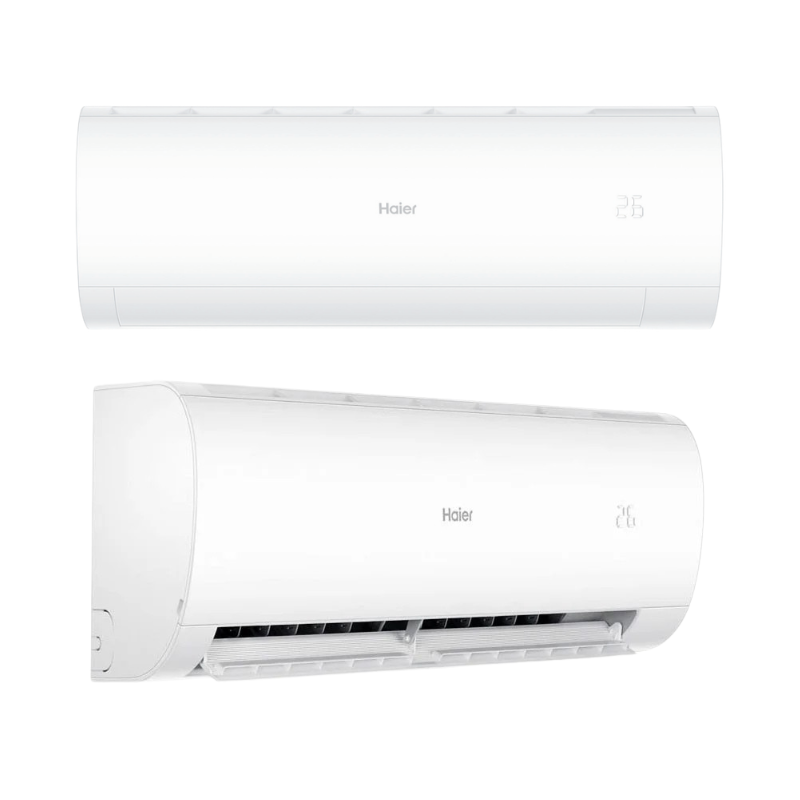 Unitu00e0 interne condizionatore Haier Dual Split PEARL 9000BTU vista frontale e laterale
