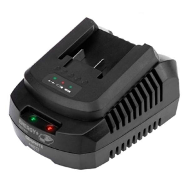 Caricabatterie professionale GRAPHITE Energy Plus 18V per batterie Li-Ion con led di stato e design compatto