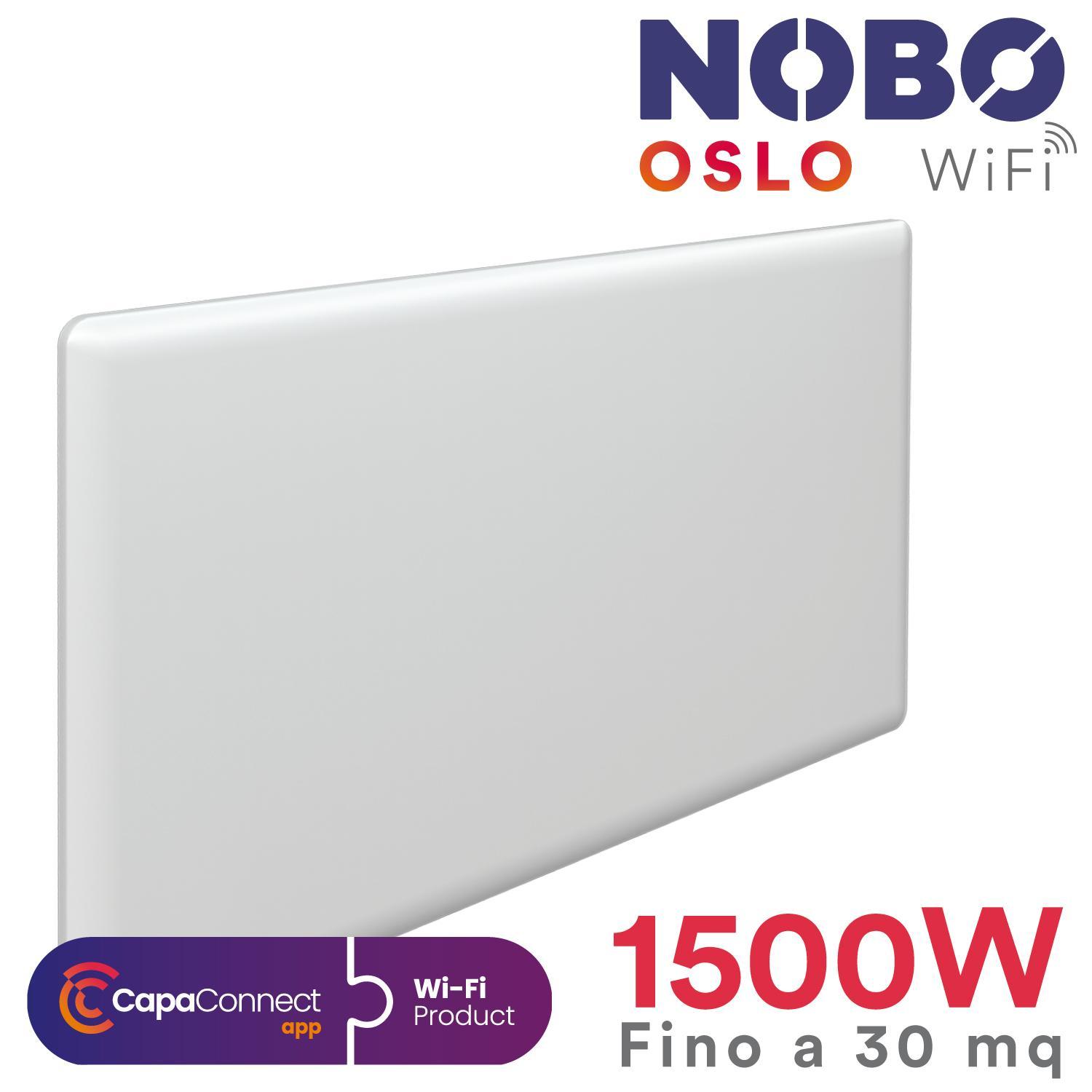 Radiatore smart 1500W NOBO Oslo con WiFi e app di controllo per risparmio energetico