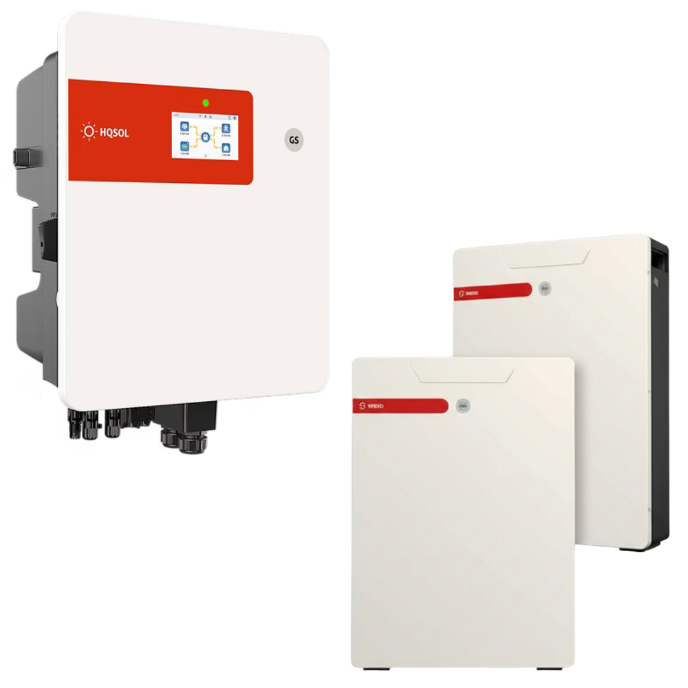 kit sistema storage fotovoltaico da 6kW con inverter e batterie HQSOL soluzioni per impianti residenziali