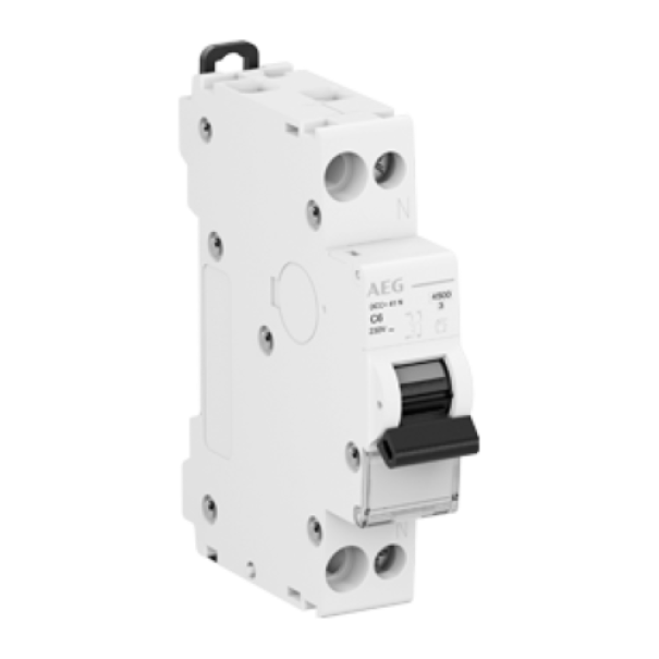 Interruttore magnetotermico AEG DCC41NC20 1 polo neutro vista frontale