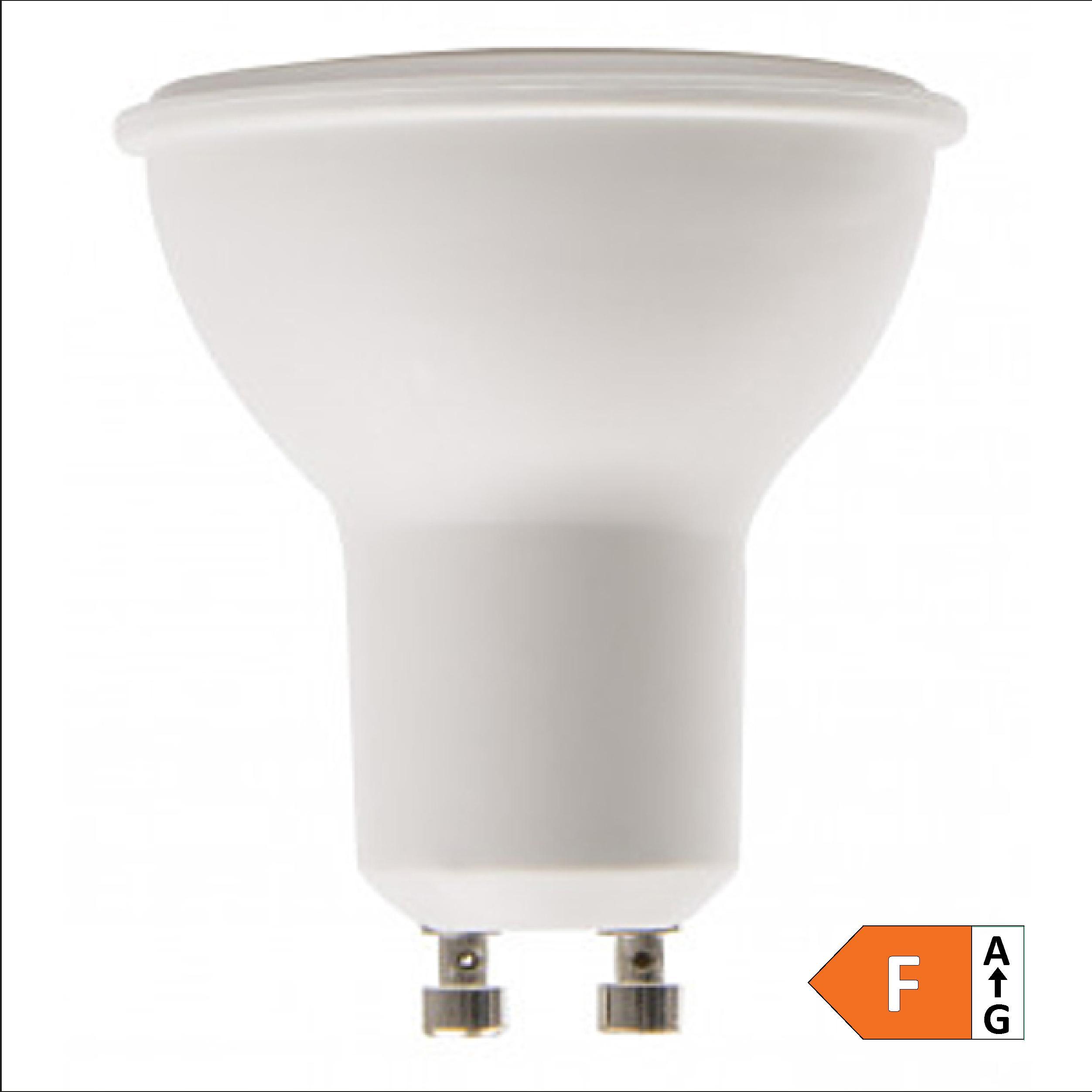 Lampadina LED GU10 7W 4000K 560 lumen MC Elettrici attacco GU10 classe F vista frontale