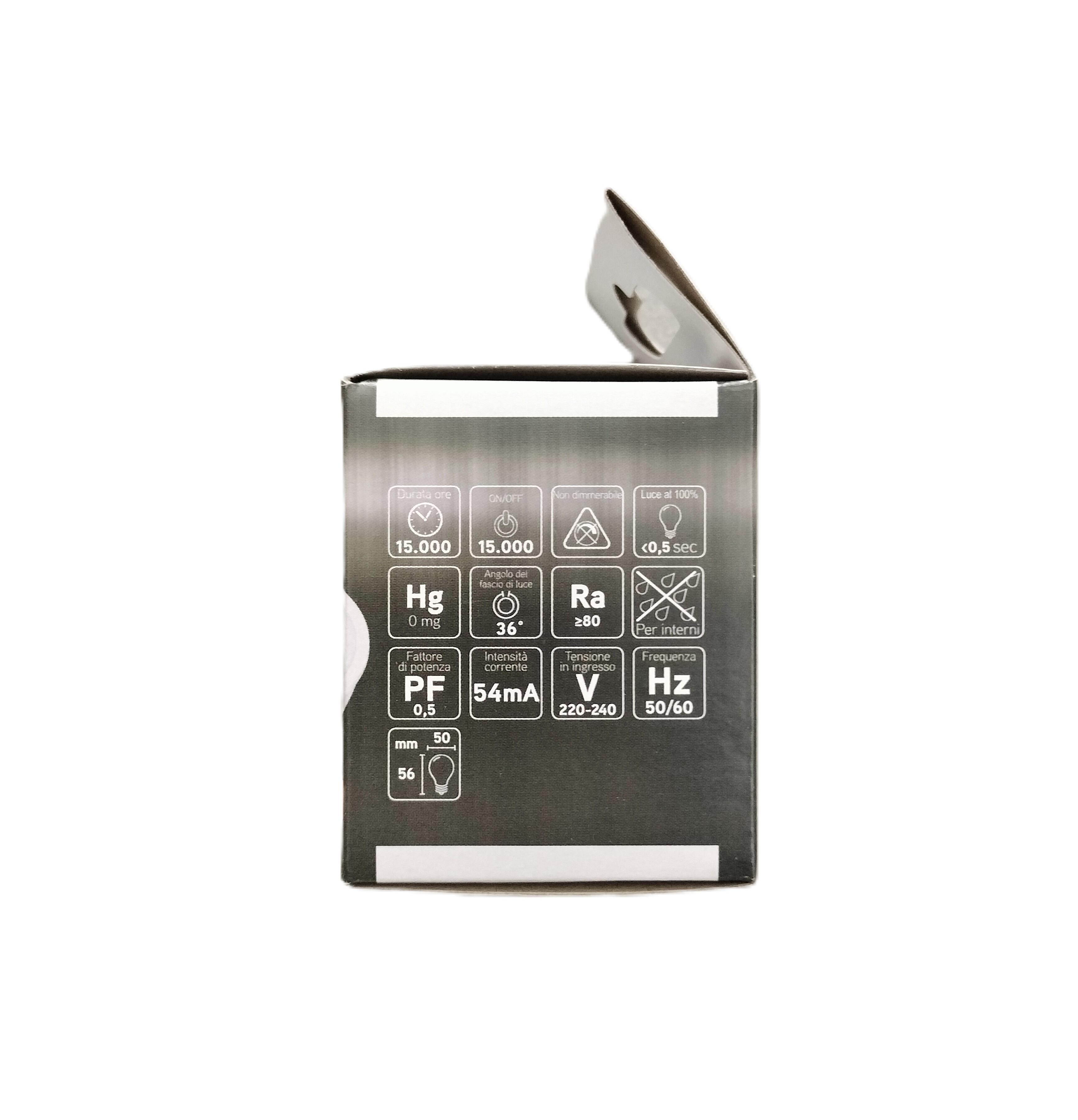 Lampadina LED GU10 7W 4000K 560 lumen MC Elettrici attacco GU10 classe F vista frontale