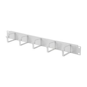Pannello cieco rack 19" 1u acciaio grigio 5 anelli passacavi  28340