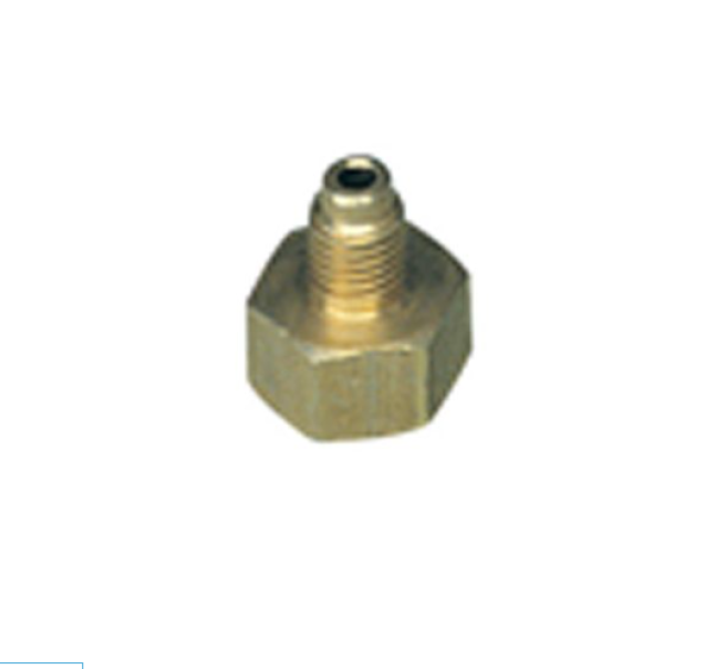 riduzione per bombole refrigerante in ottone attacco 21.8W 1-14 DX femmina 3-8 SAE maschio Wigam