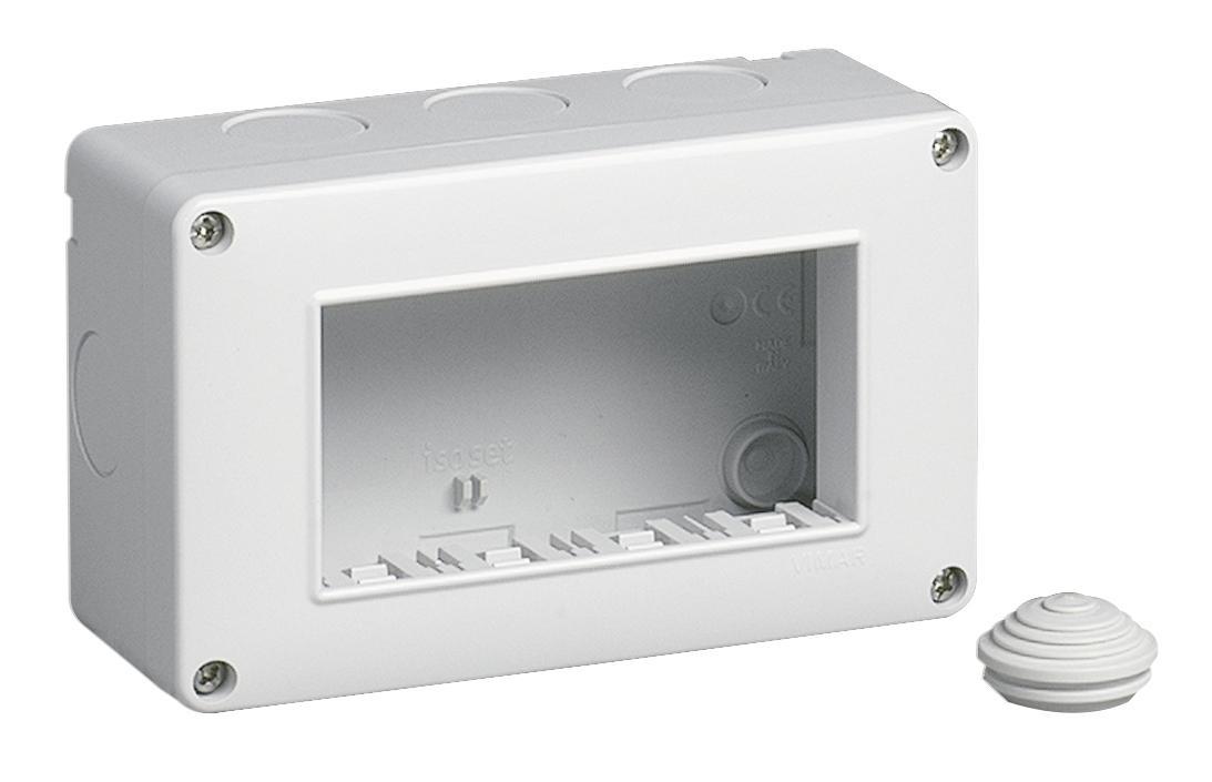 contenitore da parete Vimar IP40 4 moduli compatibile serie Eikon Arku00e9 Plana
