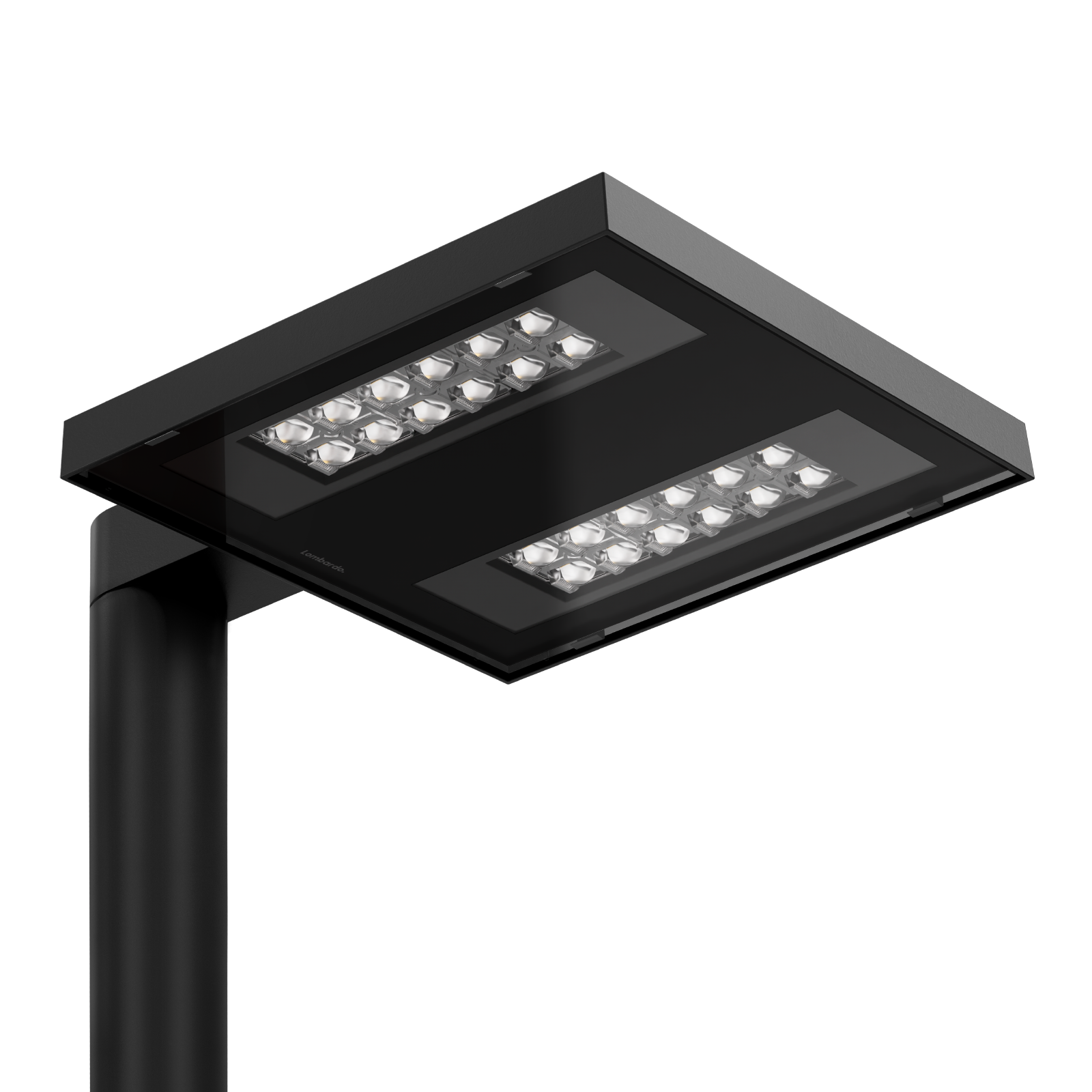 Lampione LED Lombardo nero 25W per esterni su palo Lampione LED Lombardo 25W nero per installazione su palo esterno