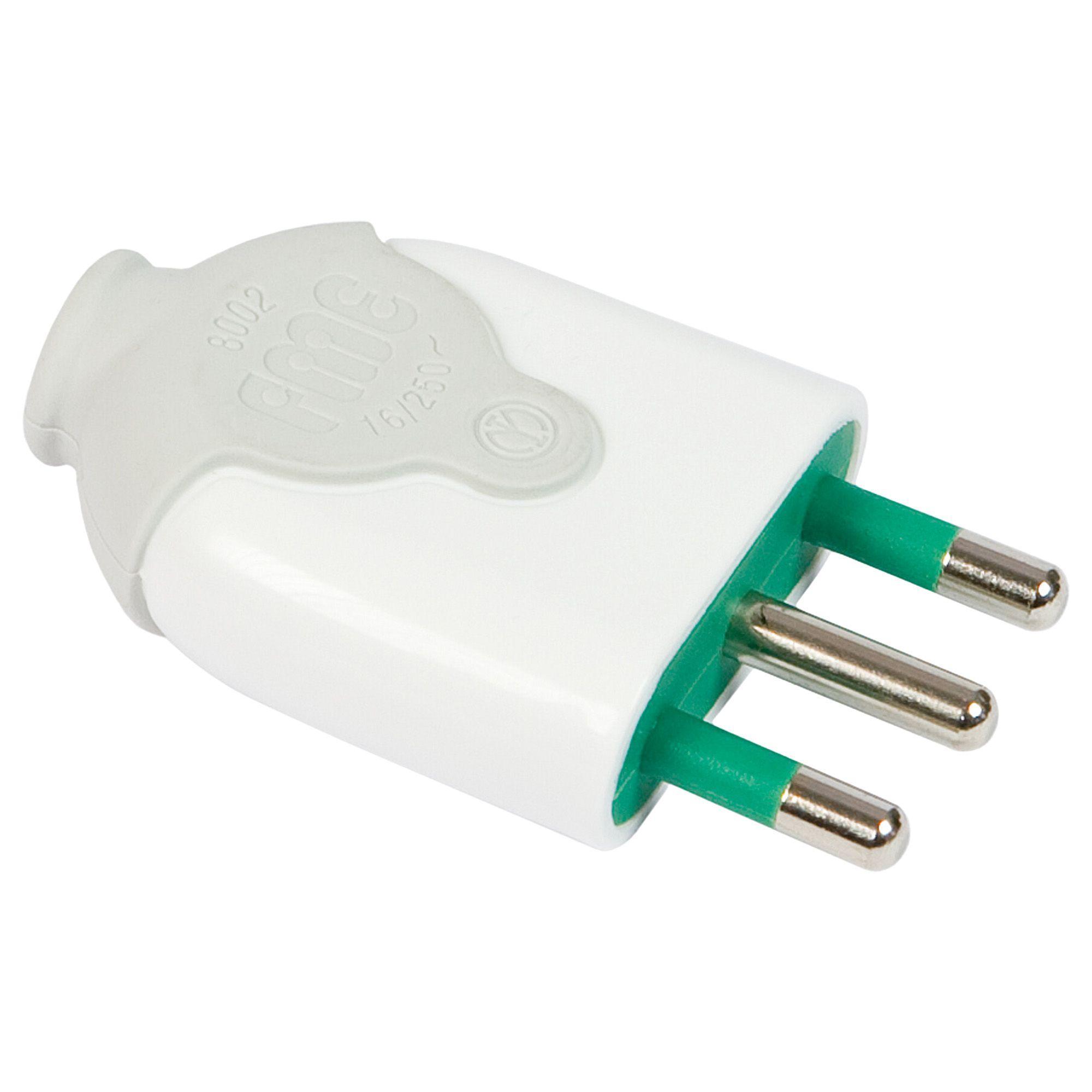 spina elettrica italiana smontabile bianca 16A Fanton vista prospettica