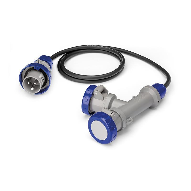 adattatore multiplo industriale SCAME 2P T 230V 16A IP67 con cavo 2 m per ambienti professionali