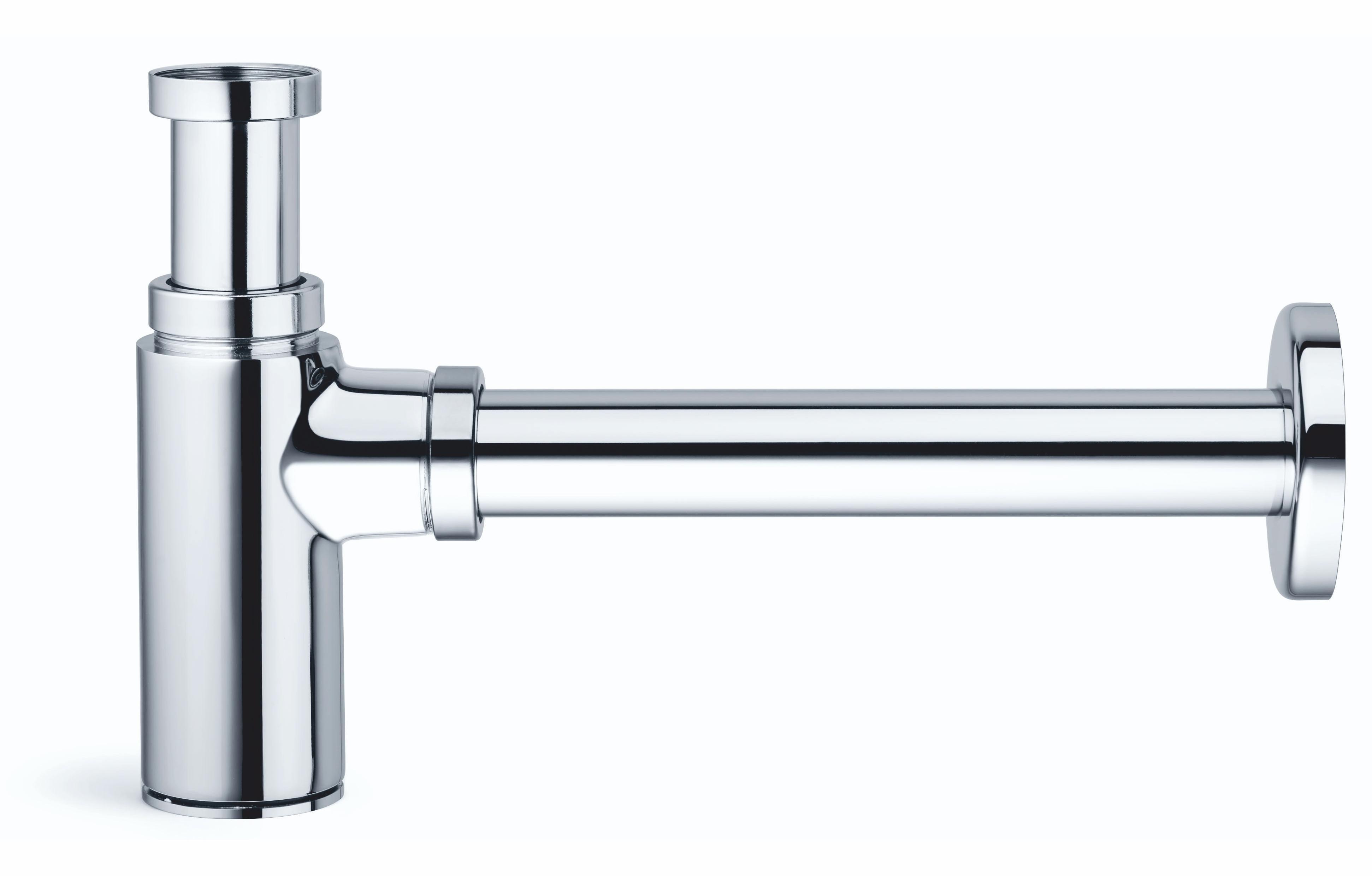 sifone in ottone cromato a vista per lavabo BAMPI con raccordo 1 1 4 e uscita 32 mm