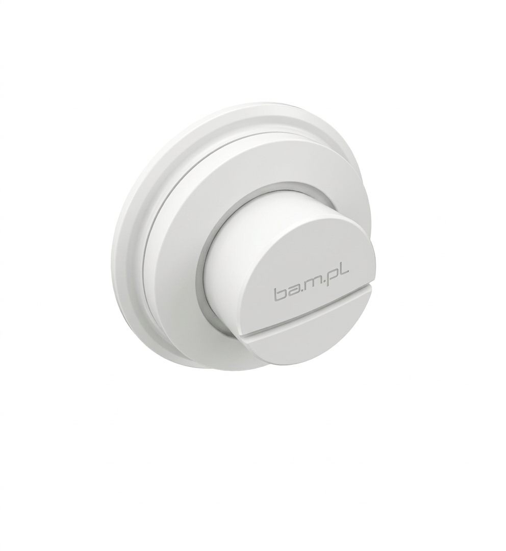 Pulsante doppio scarico pneumatico bianco BAMPI vista laterale compatibile WC