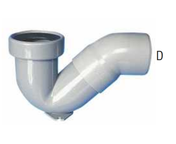 sifone orizzontale bampi con guarnizione per scarico turca wc dn 110 45 gradi