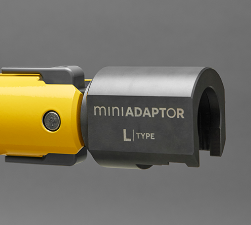 Adattatore mini pressatura tubi Eurotis vista frontale e laterale brevetto