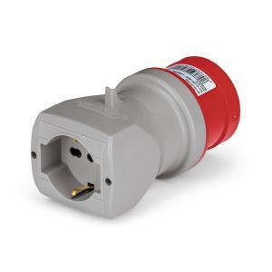 Adattatore semplice ip20 16a 3p+n+t 250v 6h pluristandard  adapto 610.571