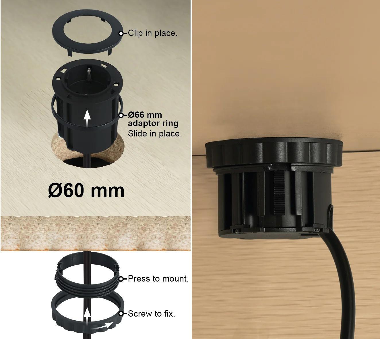 Guida installazione multipresa incasso Schuko tonda 60 mm Electraline