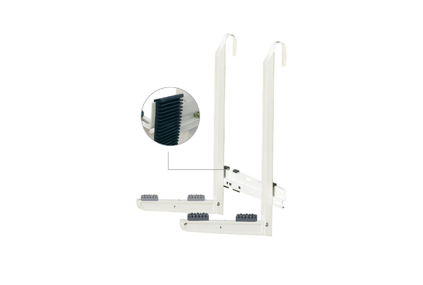 mensola a ringhiera antivibrante ivory per climatizzatori vista dettaglio antivibranti no shock tecnosystemi supporto per unitu00e0 esterna