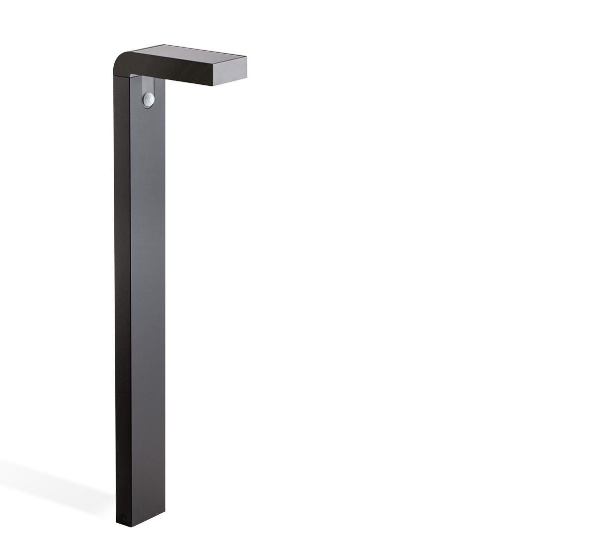 Paletto solare LED da esterno nero per pavimento Sovil design moderno