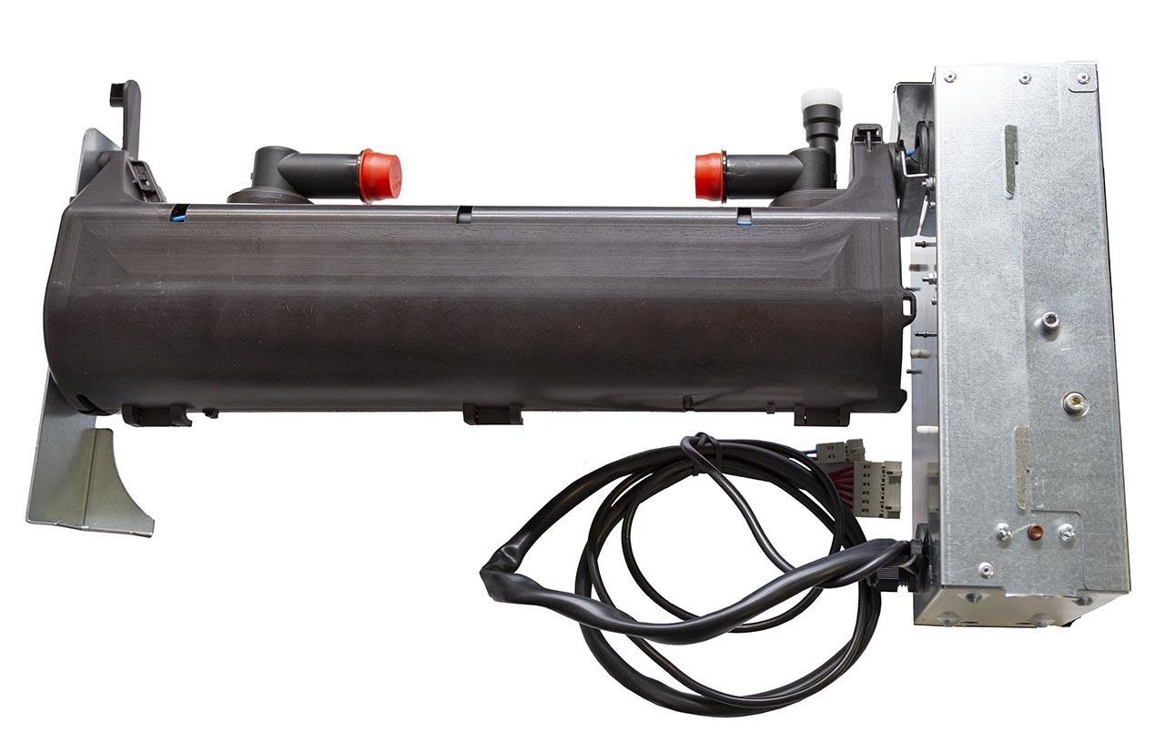 dettaglio riscaldatore ausiliario Daikin 3kW e struttura di fissaggio metallica