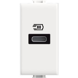 Caricatore usb tipo c 20w power delivery 1 modulo bianco  matix am4192c