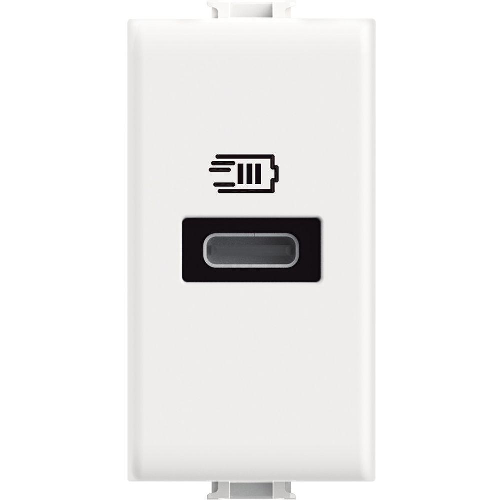 caricatore usb type c bticino matix bianco per ricarica rapida 20w