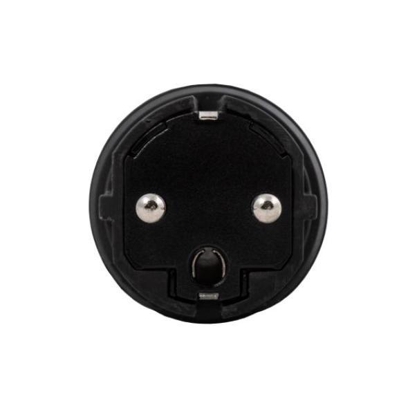 vista frontale spina elettrica franco schuko nero protezione ip54 fanton
