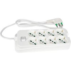 Multipresa 8 prese bipasso schuko interruttore policarbonato  47440
