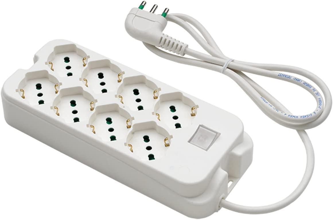 multipresa FME Fanton 8 prese con interruttore luminosa e spina angolata