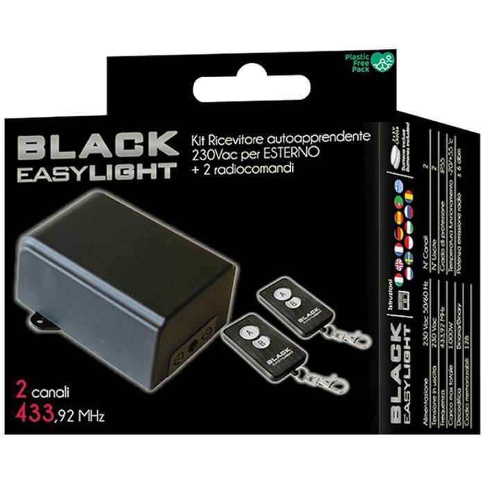 kit ricevitore esterno 2 canali 220v con due radiocomandi elcart 433mhz per illuminazione protezione ip55