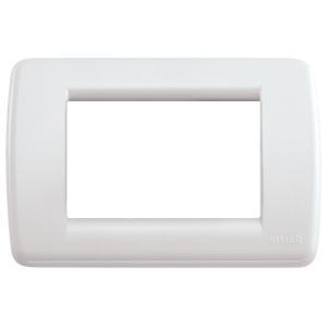 Placca rondo 3 moduli tecnopolimero bianco lucido  idea 16763.04