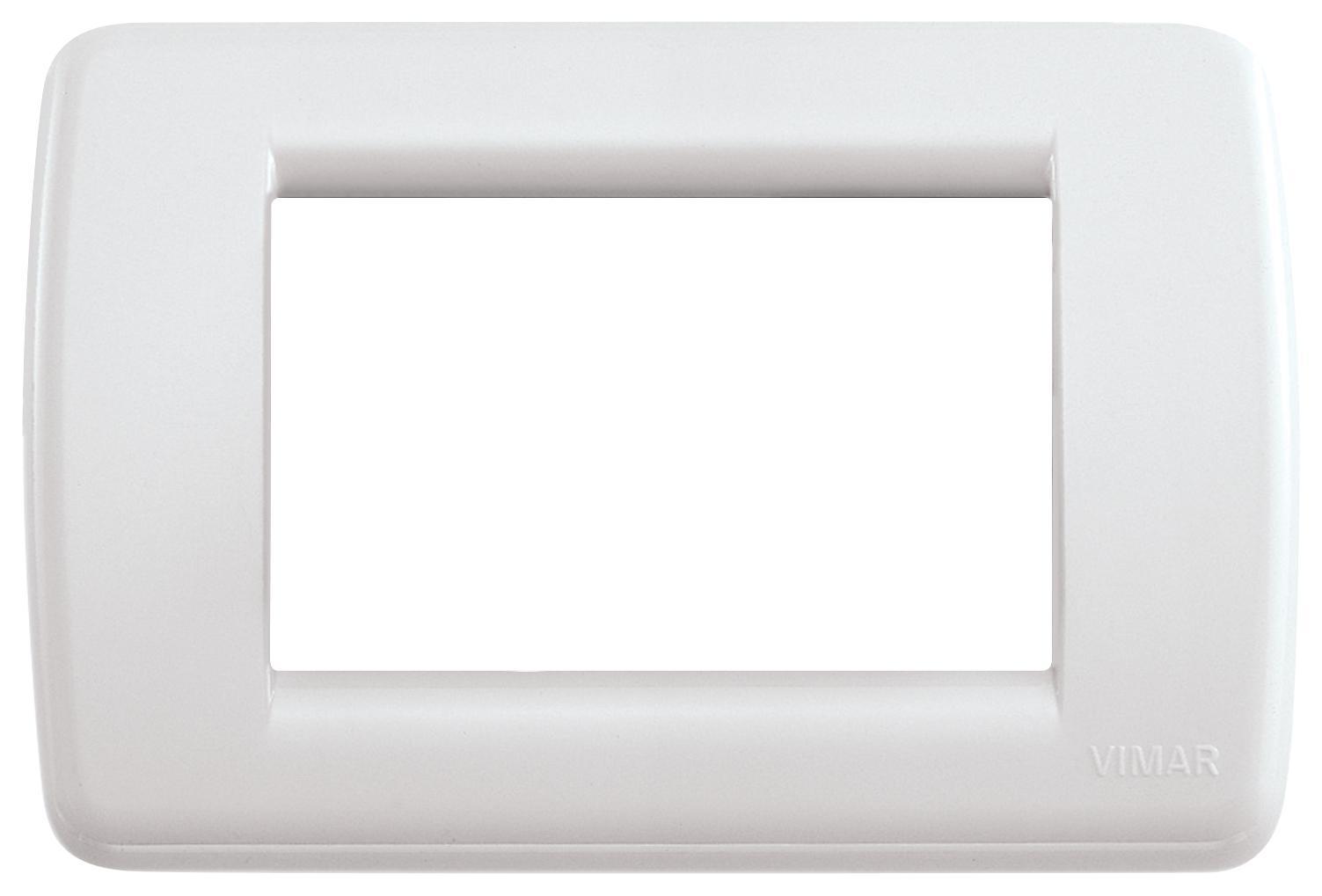 placca elettrica bianca 3 moduli Vimar Idea frontale