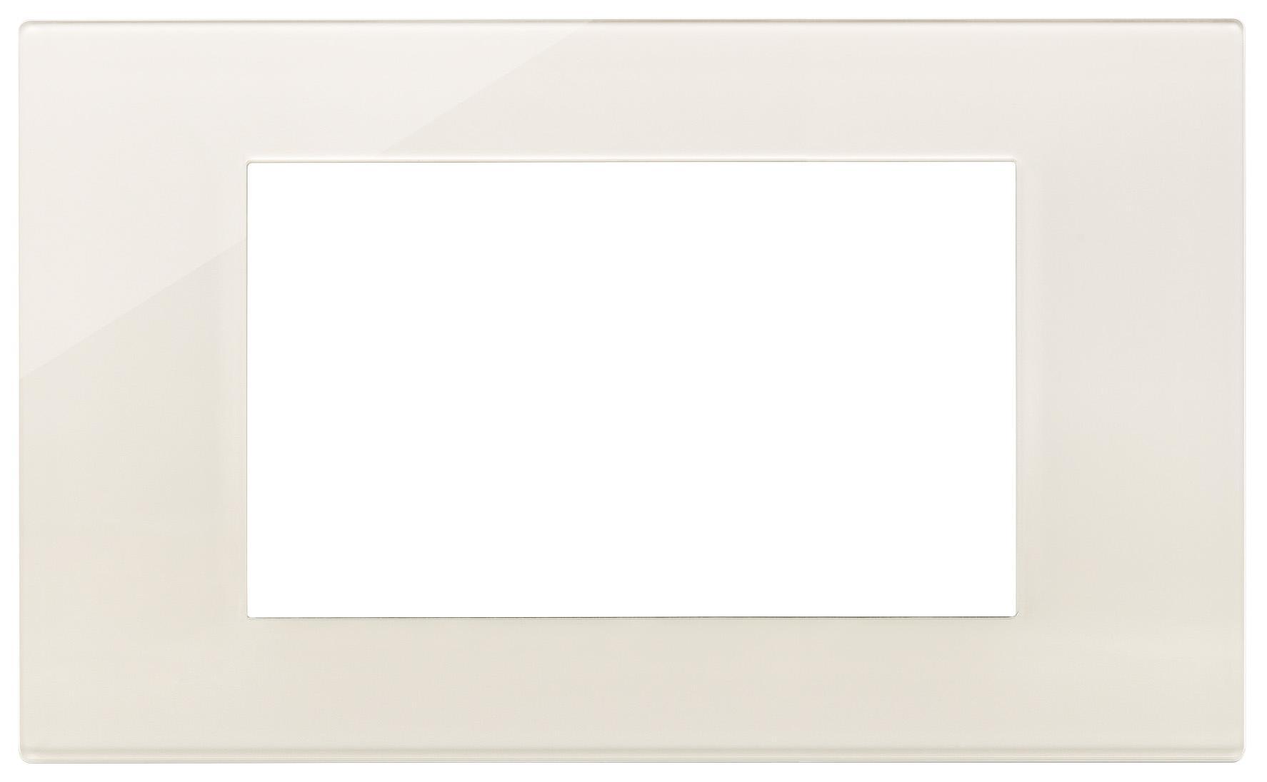 Placca elettrica vimar 4 moduli tecnopolimero colore canapa vista frontale