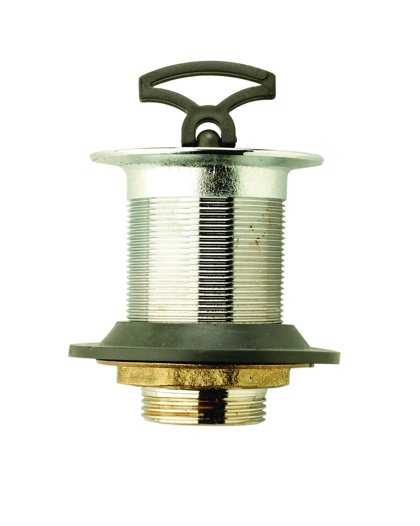 Piletta in ottone cromato con tappo a maniglia per lavabo 1 1 4x80 mm Idro Bric