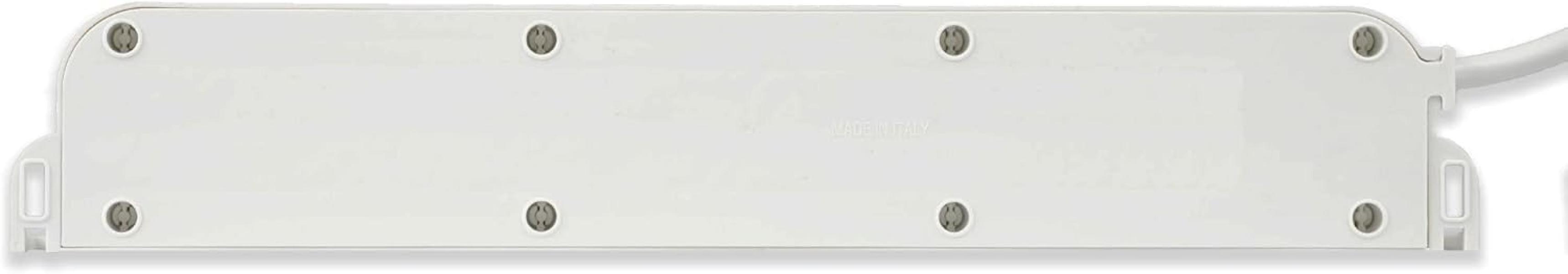 retro della multipresa elettrica Fanton con fissaggi robusti e design bianco