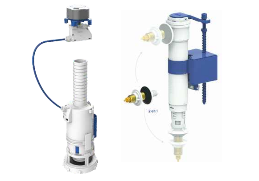 Valvola doppio scarico galleggiante universale per cassette WC in ceramica BAMPI