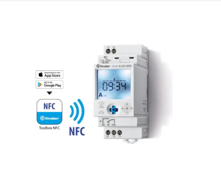 orologio astronomico settimanale finder con programmazione nfc compatibile app smartphone 35 mm