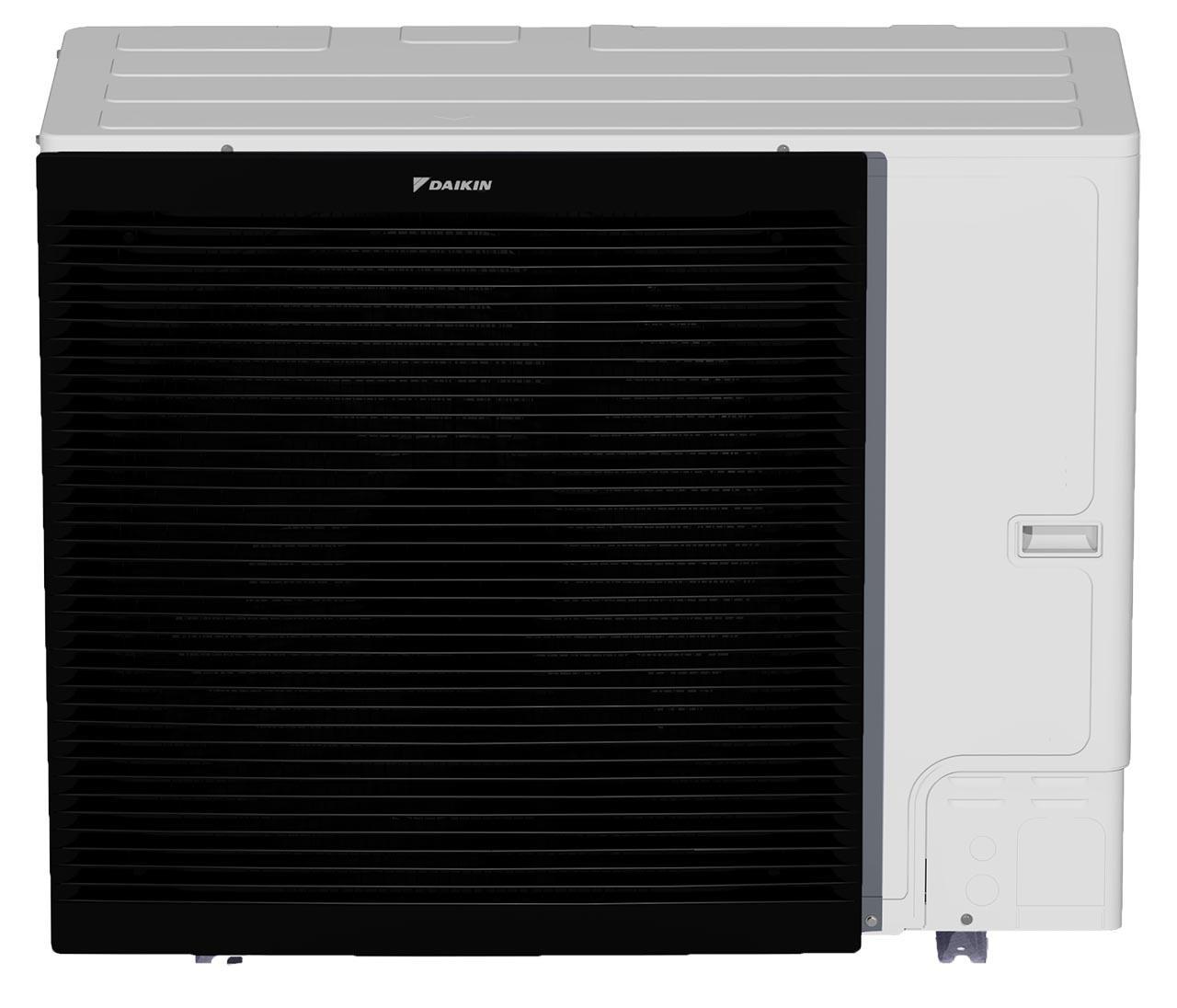 unitu00e0 esterna pompa di calore aria acqua daikin erla14dv3 vista frontale nera