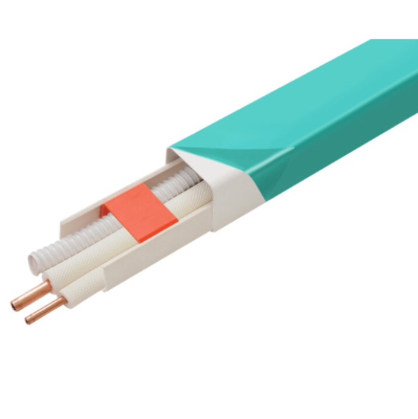 dettaglio utilizzo supporto bloccaggio canalina split 60x45 GIA su canalina climatizzazione