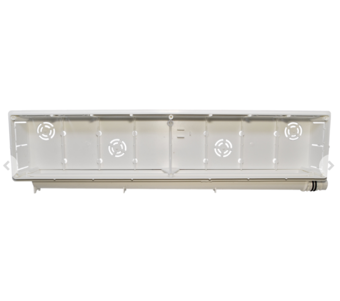 Scatola predisposizione incasso per condizionatori dimensioni 485x125x60 mm vista frontale bianca per muratura