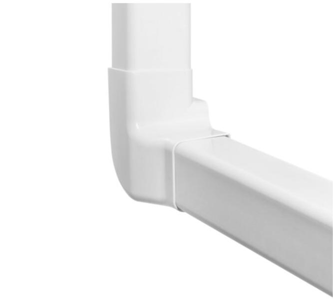 angolo verticale sinistro avorio per canalina split 60x45 installato in impianto di climatizzazione