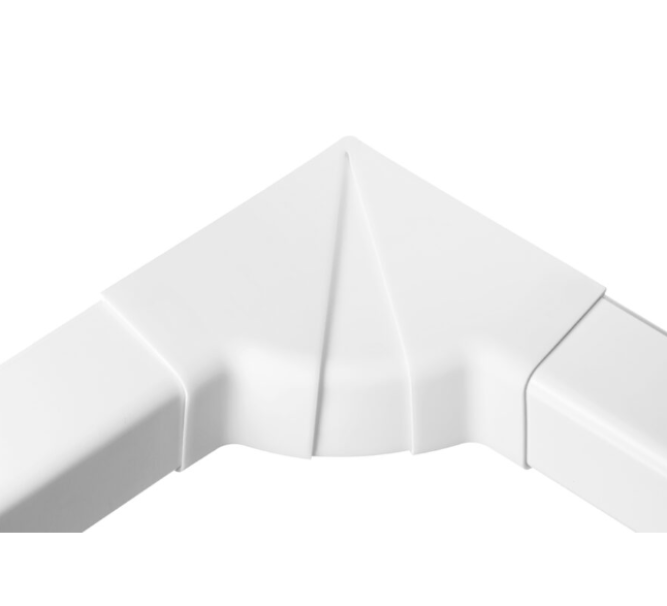 Raccordo angolo interno avorio per canalina split 80x60 GIA vista assemblata